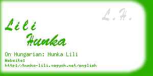 lili hunka business card